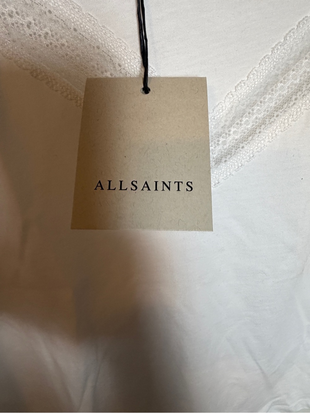 NWT All Saints Lace Inset Tee - Picture 4 of 9